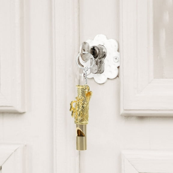 GAXIRE 4Pcs Portable Brass Whistle for Hiking and Camping Safety