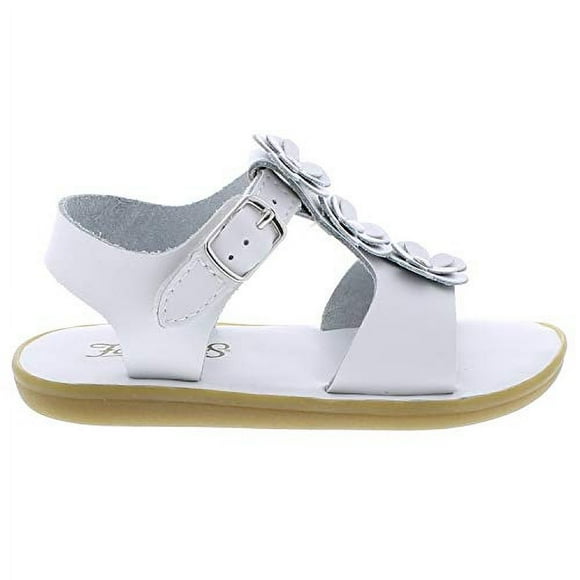 FOOTMATES Jasmine and Eco-Jasmine Waterproof Sandals for Girls and Boys with Slip-Resistant, Non-Marking Outsole and Strap Closure, White Micro - 3 Infant (0-12 months)