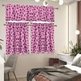 thumbnail image 4 of Pink Leopard Pattern 3 Piece Kitchen Window Curtain Panel Tiers and Valance Set Kitchen Window Curtains Kitchen Curtain Tiers Long Tier Curtains Cafe Curtains Home Decor, 4 of 5