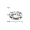 thumbnail image 3 of Gem & Harmony Mens Stainless Steel Polished Hammered Band Ring (7.5mm) for Men, 3 of 6