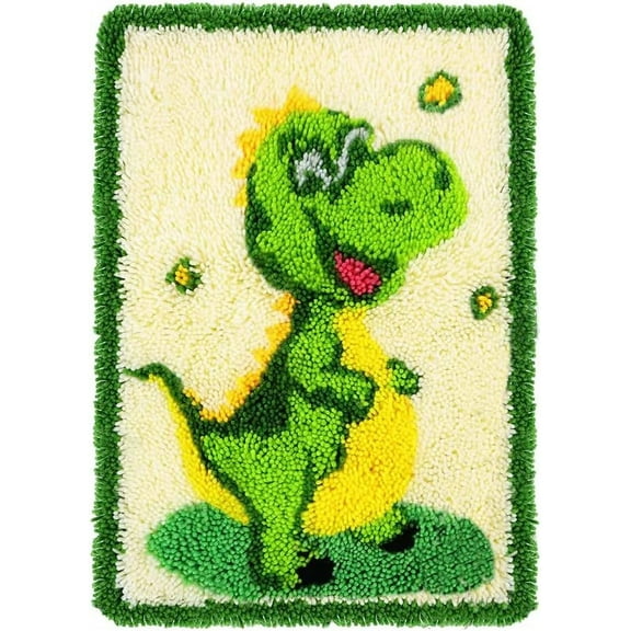 Latch Hook Rug Kits DIY Crochet Yarn Rugs with Pattern Craft Tapestry Kits for Home Decor(20.5X14.9 Dog)