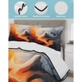 thumbnail image 4 of Quilts Twin Size, Burnt Orange Black Abstract Art Soft Comforter Bedding Set for Bed, Modern Art White Lightweight Quilted Bedspread with Pillow Cover(2 Pieces) for All Season, 68x86 Inch, 4 of 6