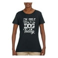 thumbnail image 2 of Wild Bobby I'm Only Talking to My Dog Today Dog Lover Women Graphic Tee, Black, Small, 2 of 5