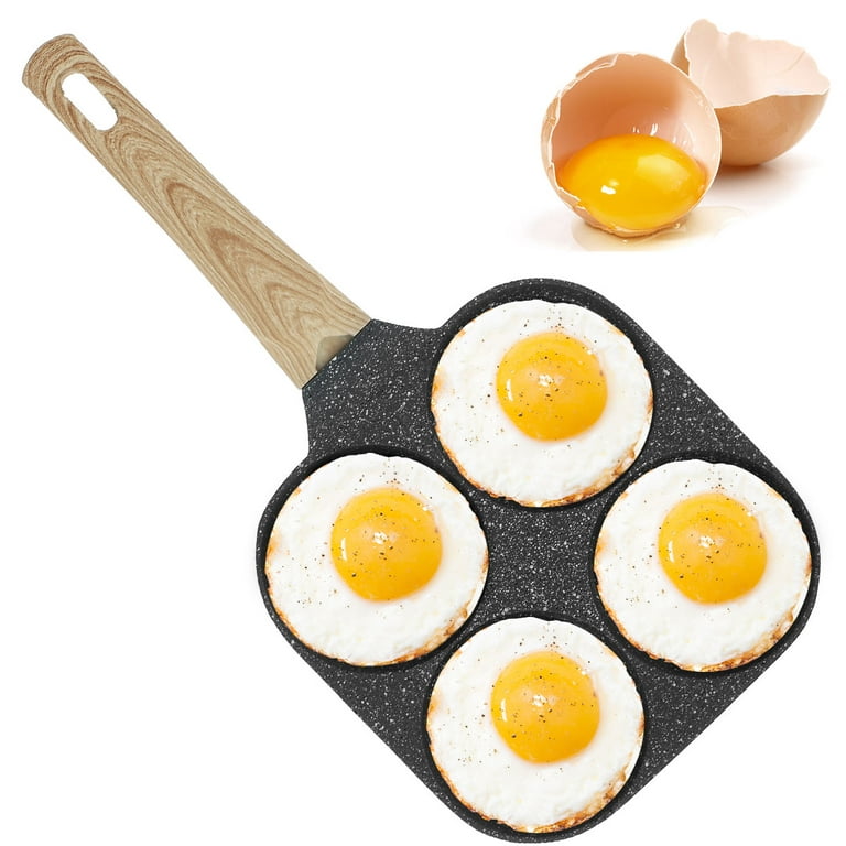 Egg Frying Pan Aluminum 4 Cups Egg Frying Pan Nonstick Mini Egg Cooker  Omelet Pan Heavy