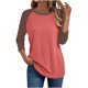 thumbnail image 2 of HongQid Long Sleeve Shirts for Women Color Block Raglan Tops Casual Crewneck Basic Tees Fall Clothes Fashion, 2 of 4