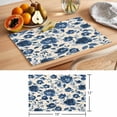 thumbnail image 6 of Navy Blue Floral Placemats Set of 6, Retro Botanical Flower Watercolor Leaf Farmhouse Non-Slip Place Mats Washable Table Mats for Kitchen Dining Table Decorations Indoor/Outdoor, 6 of 9