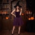 thumbnail image 5 of Wide Brim Curly Peak Halloween Witch Costume Hats for Women Soft Lightweight Foldable Wizard Headwear Decorative Accessory for Night Party Wear,Purple, 5 of 6