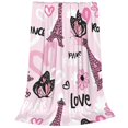thumbnail image 2 of Fuzoiu Eiffel Tower and Butterflies Print Ultra-Soft Micro Fleece Blanket,All Seasons Flannel Throw, Lightweight Blanket for Bed, Sofa, Couch, Movie Night, Camping, and Travel-60"x50", 2 of 7