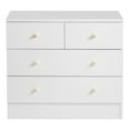 thumbnail image 5 of YYAo Drawer Dresser, Three Layers and Four Drawers Chest of Drawers Matte Gold Handles, Storage Cabinet, White, 5 of 10