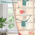 thumbnail image 4 of Yayeee Window Curtains Light Filtering 63"x42" Grommet Panel Pair Home Living Room Decor, Beige Christmas Snowman, 4 of 7