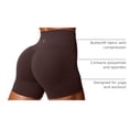 thumbnail image 4 of Shorts CRZ YOGA Butterlift tiro alto con frunce 4" marrón XL, 4 of 5