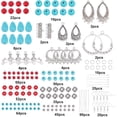 thumbnail image 3 of DIY 10 Pairs Turquoise Earring Making Kits Synthetical Turquoise Howlite Beads & Chandelier Component Links Charms & Bead Caps for Handmade Earrings Beginner, 3 of 9