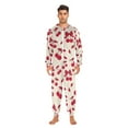 thumbnail image 5 of Adult Christmas Onesie Red Bow Cherry Adult Zipper One-Piece Pajamas Unisex Pajamas with Pockets, 5 of 6