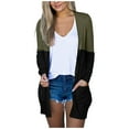 thumbnail image 2 of Turilly Womens Jackets Ladies Women's Casual Patchwork Blouse Cardigan Long Sleeve with Pocket Tops Coat, 2 of 5