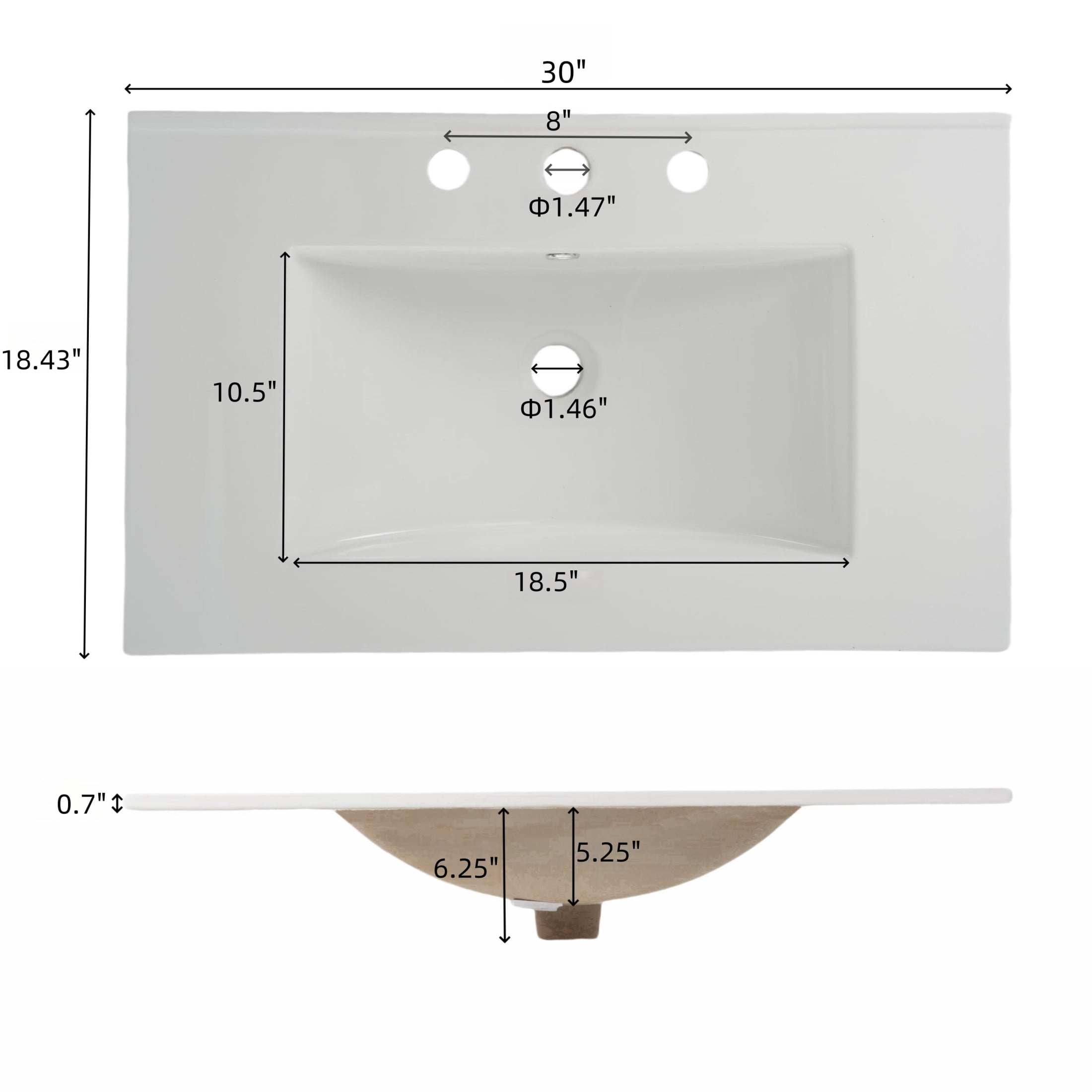 Christopher Knight Home 30" Bathroom Vanity with Sink, Glass Door, Tip-Out Tray, Solid Wood Legs, White
