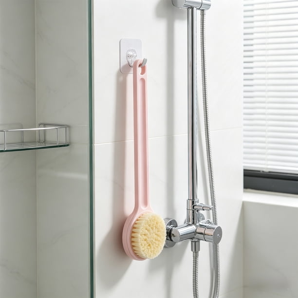 Long Handle Shower Brush Exfoliating Soft Bristles Bath Brush For Bathroom Cleansing Daily Body Care