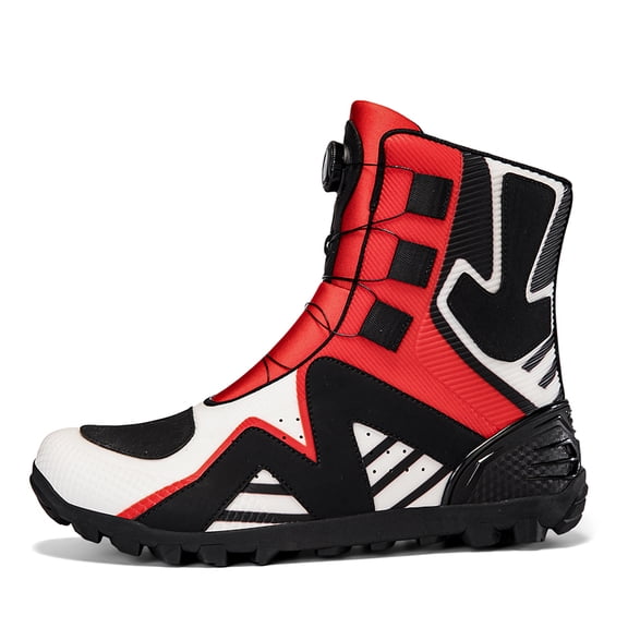 Men's And Women's All-season Motorcycle Riding Boots And Motorcycle Shoes,Black red,39