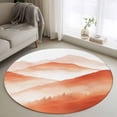 thumbnail image 3 of Abstract Mountain Round Area&nbsp;Rug 3ft Red Mountains Tree Forest Watercolor Non-Slip&nbsp;Washable Circle Rugs Soft Felt Indoor Floor Mat for Bedroom Kitchen Living Room Bathroom, 3 of 9