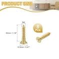 thumbnail image 2 of Uxcell Wood Screws Brass Slotted Flat Head Self Tapping Screws for Woodworking and Household Use M6 x 30mm 8Pcs, 2 of 7