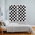 thumbnail image 4 of Simple Black White Checkered Kitchen Curtains 63 Inch Length, Lattice Buffalo Plaid Grommet Top Bedroom Living Room Curtains, Light Filtering Cafe Curtain Drapes 2 Panels Set 84''x63'', 4 of 9