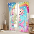 thumbnail image 3 of Manfei Kids Children Cartoon Axolotl Black Out Curtains,Kawaii Rainbow Curtains Pack of 2 (42x63 Each),Cute Stars Print Bedroom Curtains,Super Cozy Room Decor, 3 of 6