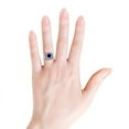 thumbnail image 3 of ANGARA Natural 1.35 ct Blue Sapphire and Diamond Double Halo Ring in 14K White Gold for Women (Size-6.5mm) | September Birthstone, Anniversary, Jewelry Gift for Women | Natural Blue Sapphire Ring, 3 of 8