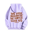 thumbnail image 5 of Women's Hoodies Fitted Ribbed Hoodie Casual Workout Style Women's Letter Print Hoodies Long Sleeved With Pockets Hoodie, 5 of 5