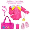 thumbnail image 4 of ZITA ELEMENT 18 Inch Doll Clothes Accessories Set - Doll Gymnastics Pink Leotard, Shoes, Gym Bag, Medal, Water Bottle & Hair Accessories for 18" Dolls  (No Doll), 4 of 7