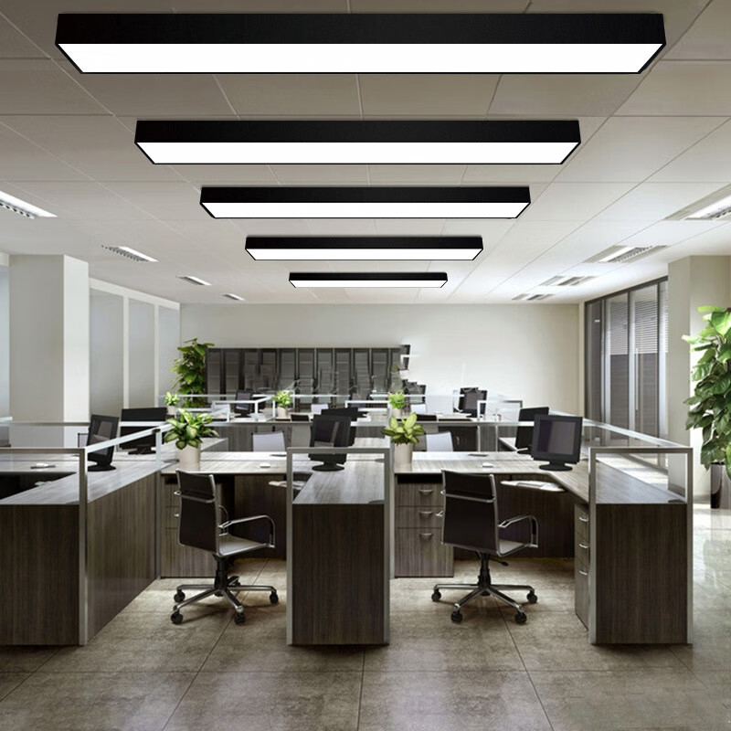 Litfad Modern Rectangular LED Flush Mount Ceiling Light for Office