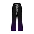 thumbnail image 4 of Plebaso Capri Pants for Women 2025 Drawstring Wide Leg Cropped Trousers Summer Gradient Color Casual Pants, 4 of 5