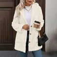 thumbnail image 2 of Wiyuqeen Plush Fleece Sherpa Jacket Women Winter Coats Button-Up Hoodie Long Sleeve Winter Jacket Solid Fuzzy Ourwear with Pockets, 2 of 10
