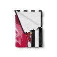 thumbnail image 2 of Modern Soft Flannel Fleece Throw Blanket, Hand Drawn Red Rose on Piano with Musical Notes Romantic Instrumental Art, Cozy Plush for Indoor and Outdoor Use, 60" x 80", Pink Black White, by Ambesonne, 2 of 5