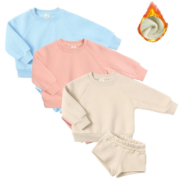 MesaSe Ensemble de Survêtement pour Filles, 2 Pcs, Décontracté, Épais, Col Rond, Manches Longues, Polaire