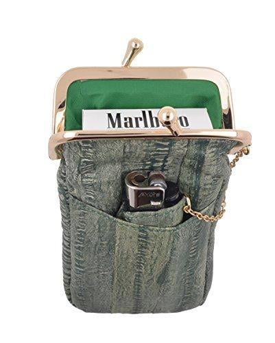 Waterproof Genuine Eel Skin Cigarette Case and Lighter Holder