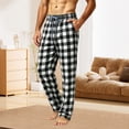 thumbnail image 5 of TKKCS Mens Buffalo Plaid Lounge Pants Relaxed Fit Straight Leg Casual Sleepwear Elastic Waist Drawstring Pajama Pants with Pockets Gray XL, 5 of 7