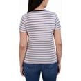 thumbnail image 3 of Tommy Hilfiger Womens Short Sleeve V-Neck T-Shirt Tee (White Stripe, Large), 3 of 3