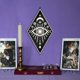 thumbnail image 5 of 3 piezas de decoración de pared de estilo bohemio con forma de ojo de Egipto y luna, arte rústico de brujería, de madera con gancho, letrero colgante de tarot, frontones, decoración de Halloween para, 5 of 8