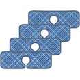 thumbnail image 4 of SKYSONIC Faucet Absorbent Mat 4 Pcs Tartan Plaid Pattern in Blue Black and White Kitchen Faucet Splash Catcher Washable Counter Drying Pads Behind Faucet for Kitchen Bathroom, 4 of 7