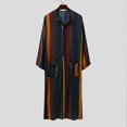 thumbnail image 1 of New Middle Eastern Clothing For Spring And Summer In Foreign Trade, Long Sleeves, One-piece Arabic Mens Clothing, Striped Print, Mens Robe, 1 of 5