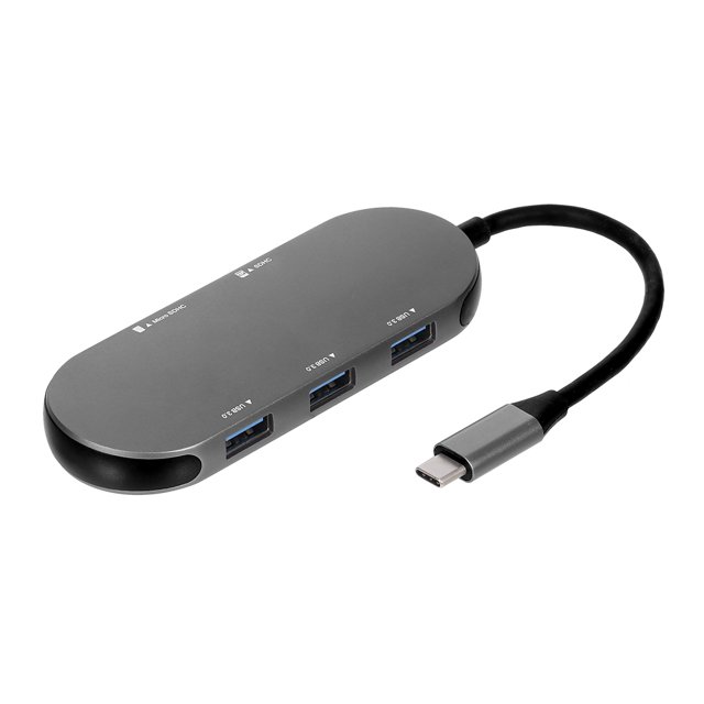 Hub multifuncional 5 en 1 Carcasa de aluminio USB3.0 * 3 / Enchufe de tarjeta SD TF y