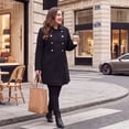 thumbnail image 3 of Agnes Orinda Women's Plus Size Winter Coats Double Breasted Peacoat Outerwear Jackets 3X Black, 3 of 10