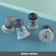 thumbnail image 3 of MR.SIGA Soap Dispensing Palm Brush, Kitchen Dish Brush , Pot Dish Cleaning,Pack of 2, 3 of 10