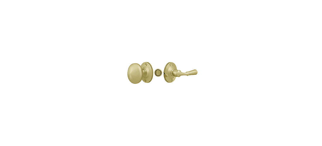 Deltana SDL980U3 Storm Door Latch; Round; Tubular Lock; Bright Brass Finish