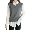 thumbnail image 4 of jinghuiyue Womens Sweater Vest V Neck Sleeveless Knitwear Tops Classic Pullover Vests Casual Business Fashion M, 4 of 9