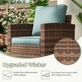 thumbnail image 6 of POTEBAN Patio Furniture Set with Swivel Chair, 8 Pieces Outdoor Sectional Conversation Sets, All-Weather Wicker Rattan Sofa Ottoman with 4" Thick Cushion for Backyard, Light Blue, 6 of 8