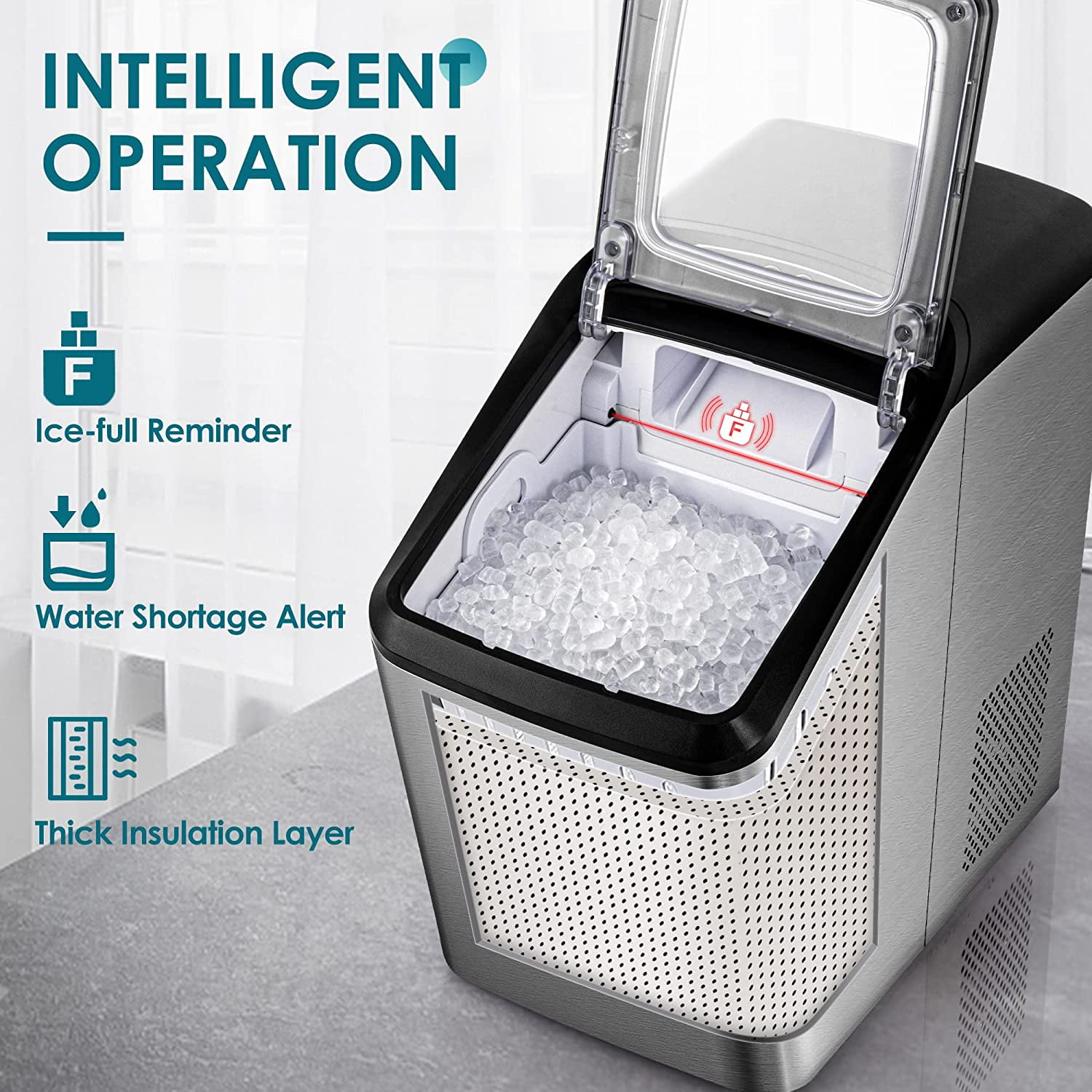 Buy Euhomy Nugget Ice Maker Countertop, Ice Maker 2630lbs/Day, Self
