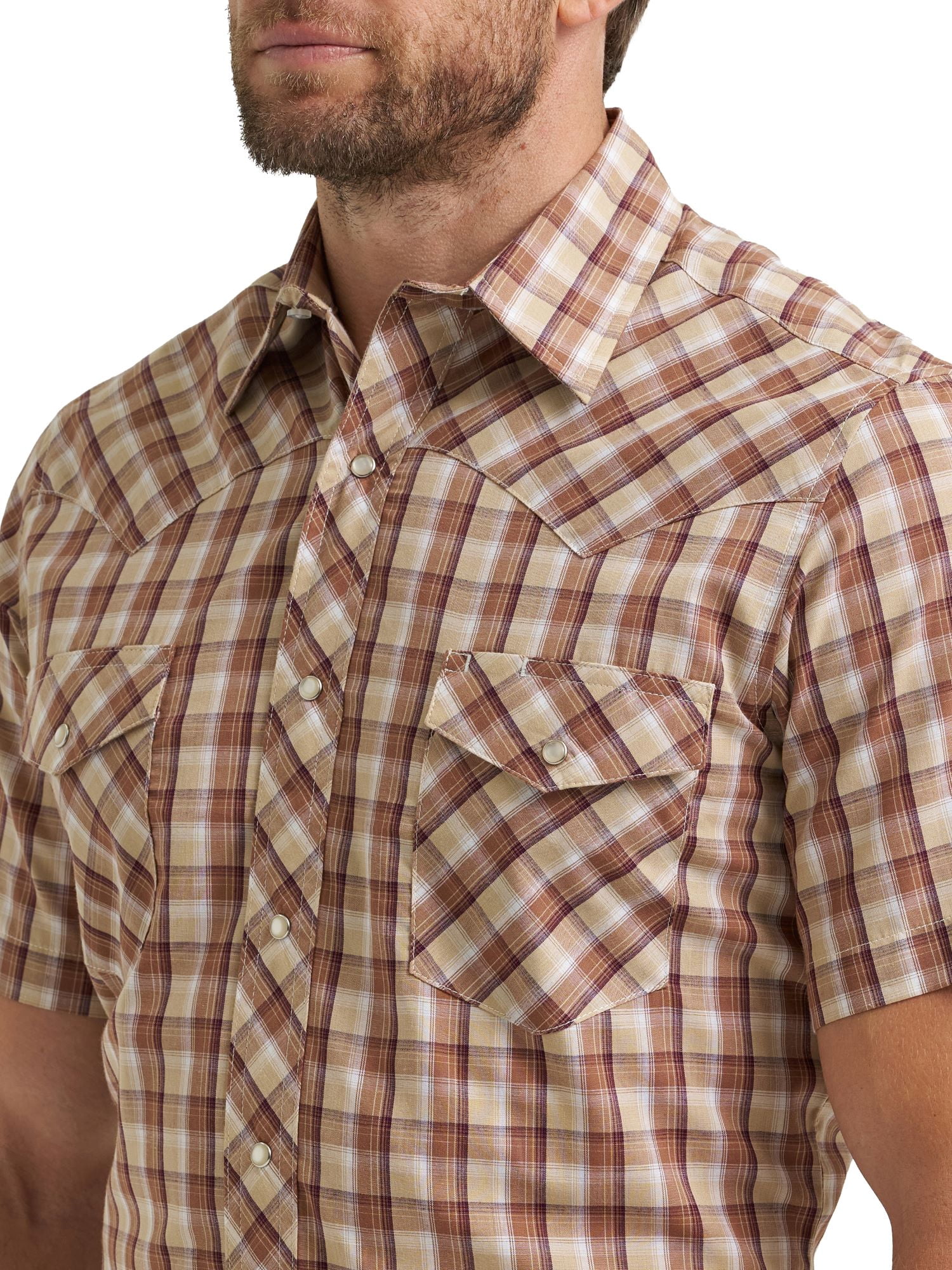 Wrangler® Men's and Big Men's Regular Fit Short Sleeve Western Shirt, Sizes S-5XL