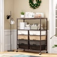 thumbnail image 3 of BEHERZT 8 Drawers Storage Cart with Wooden Top, Multipurpose Utility Rolling Cart with Opening Shelf&Wheels, Brown, 3 of 7
