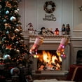 thumbnail image 4 of 2PCS LED Christmas Stockings- 18in Pink Gnome Stocking Holders Light Fireplace Tree Hanging Ornament for Kids Family Decoration Xmas Holiday Party Decor, 4 of 7