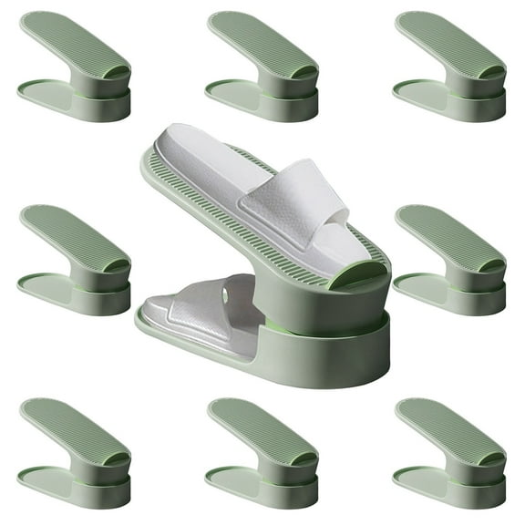 JingChun 1 Pack Shoe Slots Organizer, Adjustable Shoe Stacker for Closet Storage, Double Layer Space Saver, Durable and Stackable Shoe Holder for Sneakers Heels and Flat